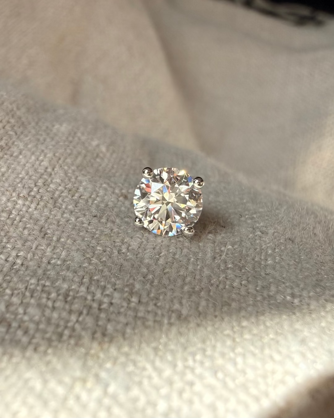 Solitaire Diamond Stud Earrings 14k Solid Gold | 1.00 Carat - Sovereign